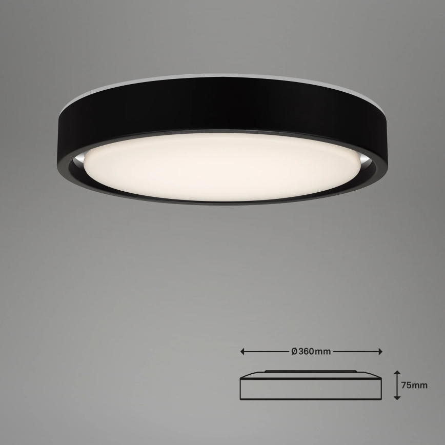 Briloner 3227-015 - LED RGB Aptumšojama griestu lampa ar sensoru TALENA LED/24W/230V melna + tālvadības pults