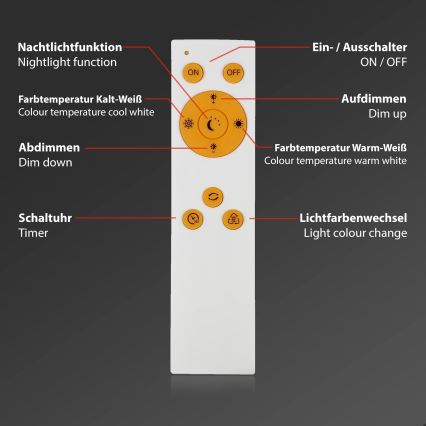 Briloner 3373-016 - LED aptumšojama griestu lampa STARRY LED/15W/230V 3000-6500K diam. 28 cm balta + tālvadības pults