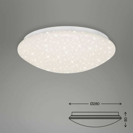 Briloner 3373-016 - LED aptumšojama griestu lampa STARRY LED/15W/230V 3000-6500K diam. 28 cm balta + tālvadības pults