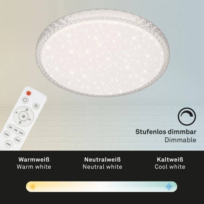 Briloner 3412-016 - LED dimmējams griestu gaismeklis STAR SKY LED/24W/230V 3000/4000/6000K Ø 39 cm + tālvadības pults