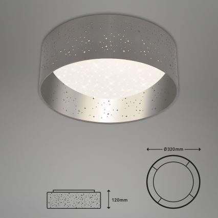 Briloner 3482014 - LED Griestu lampa MAILA STARRY LED/12W/230V pelēka/sudraba