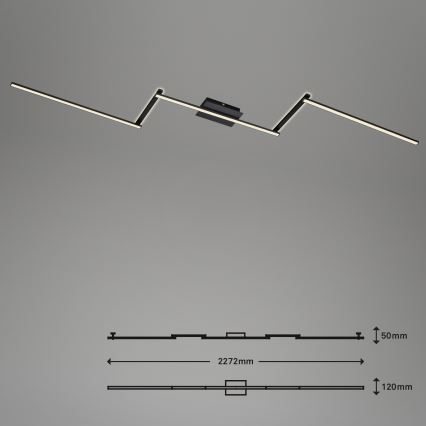 Briloner 3501-015 - LED Virsapmetuma lustra STAFF 5xLED/4,8W/230V melna