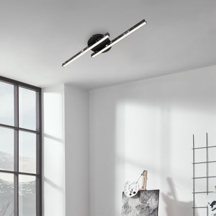 Briloner 3517-025 - LED Virsapmetuma lustra REY 2xLED/6W/230V melna