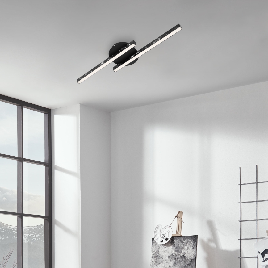Briloner 3517-025 - LED Virsapmetuma lustra REY 2xLED/6W/230V melna