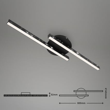 Briloner 3517-025 - LED Virsapmetuma lustra REY 2xLED/6W/230V melna