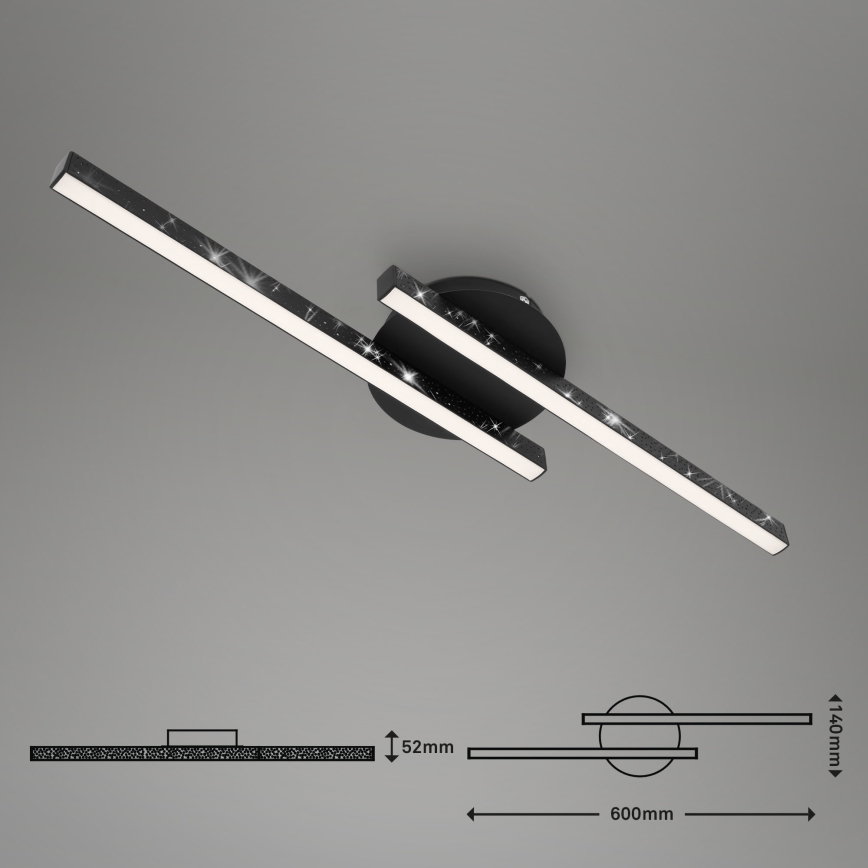 Briloner 3517-025 - LED Virsapmetuma lustra REY 2xLED/6W/230V melna
