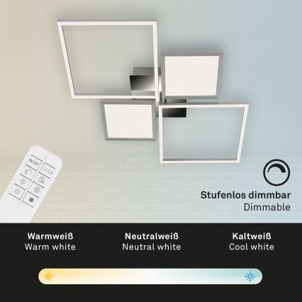 Briloner 3530-018 - LED Aptumšojama virsapmetuma lustra FRAME LED/40W/230V 3000-6500K + tālvadības pults