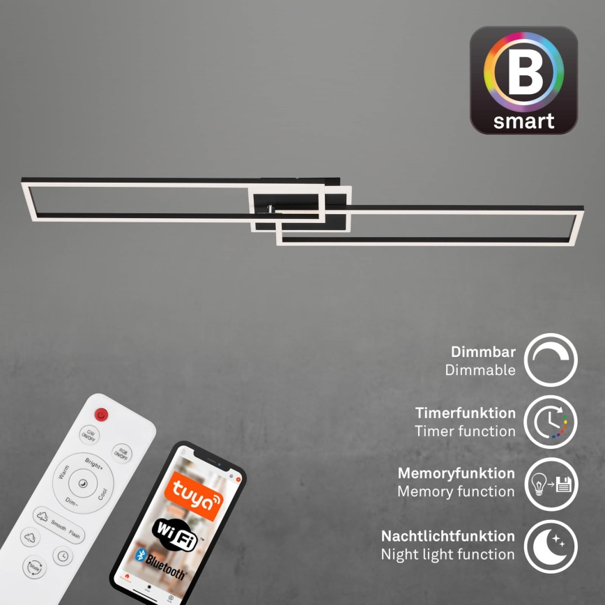 Briloner 3538-015 - LED Aptumšojama lustra FRAME 2xLED/20W/230V 2700-6500K Wi-Fi Tuya + tālvadības pults