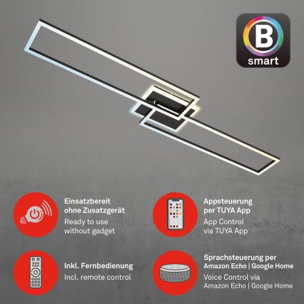 Briloner 3538-015 - LED Aptumšojama lustra FRAME 2xLED/20W/230V 2700-6500K Wi-Fi Tuya + tālvadības pults