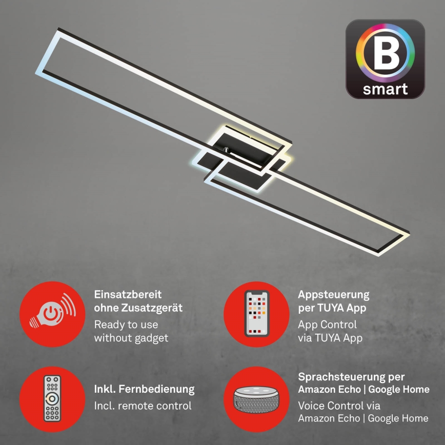 Briloner 3538-015 - LED Aptumšojama lustra FRAME 2xLED/20W/230V 2700-6500K Wi-Fi Tuya + tālvadības pults