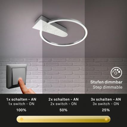 Briloner 3542-018 - LED Aptumšojama griestu lampa NICO LED/12W/230V hroms