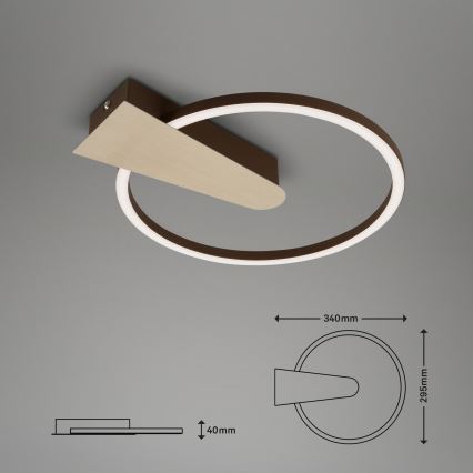 Briloner 3542017 - LED Aptumšojama griestu lampa NICO LED/12W/230V zelta