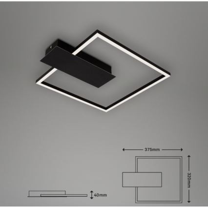 Briloner 3544-015 - LED Aptumšojama griestu lampa NICO LED/12W/230V melna