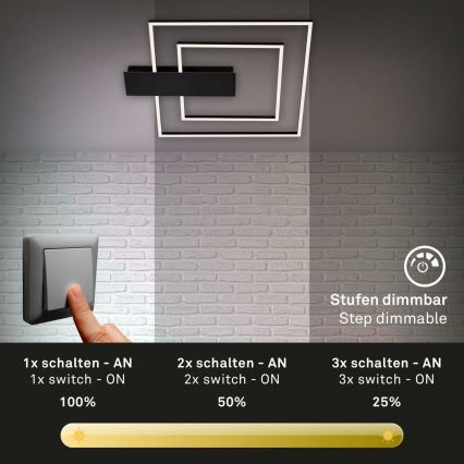 Briloner 3545-015 - LED Aptumšojama griestu lampa NICO LED/25W/230V melna