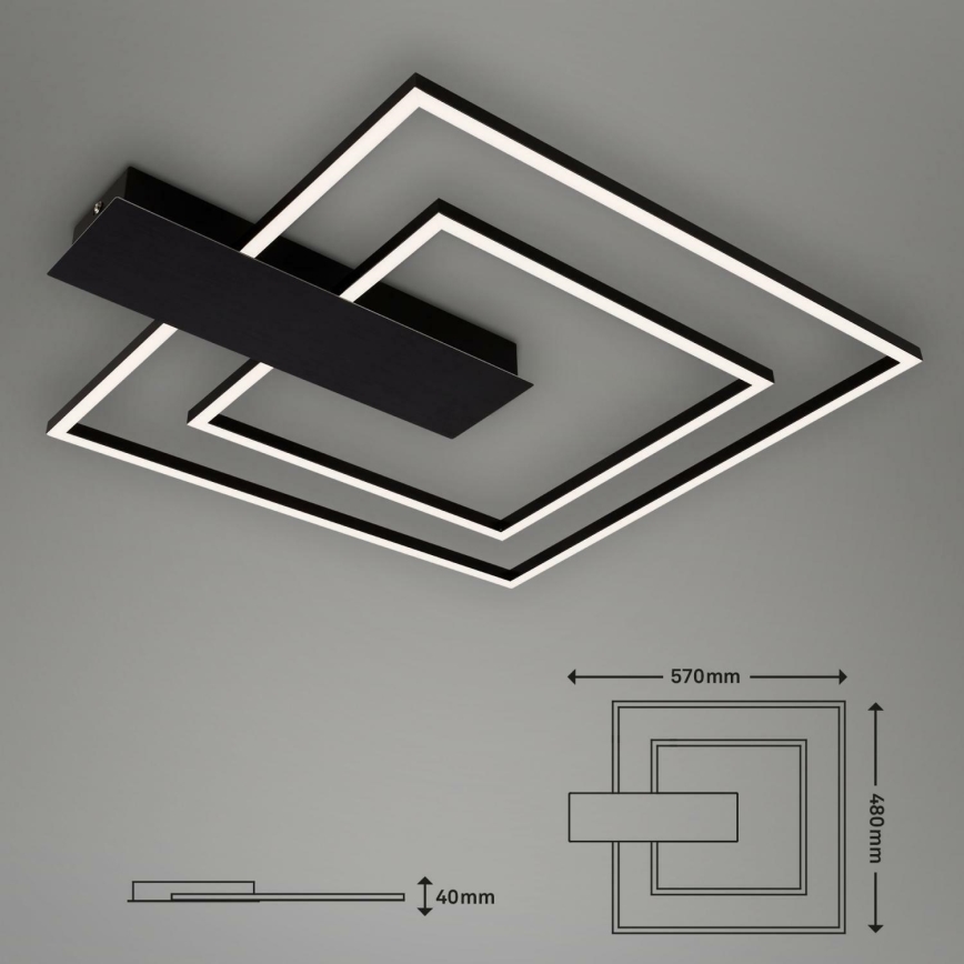 Briloner 3545-015 - LED Aptumšojama griestu lampa NICO LED/25W/230V melna