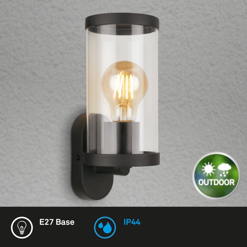 Briloner 3600-015 - Āra sienas lampa KAIRO 1xE27/12W/230V IP44 melna