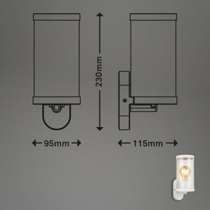 Briloner 3600-016 - Āra sienas lampa KAIRO 1xE27/12W/230V IP44 balta