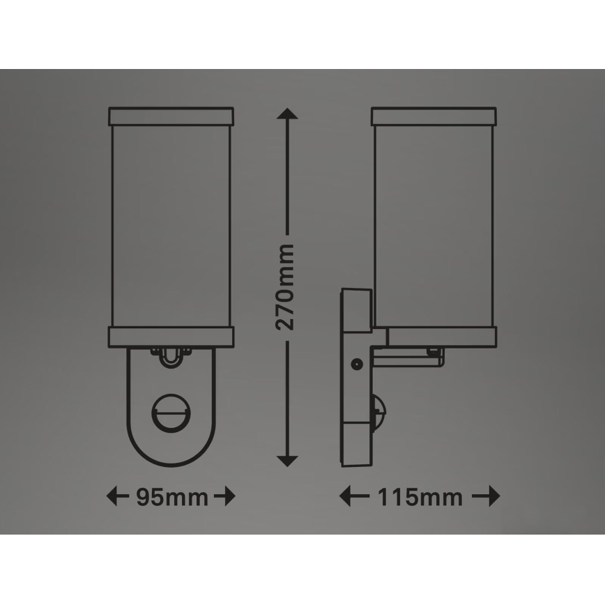 Briloner 3628-016 - Āra sienas lampa ar sensoru KAIRO 1xE27/12W/230V IP44 balta