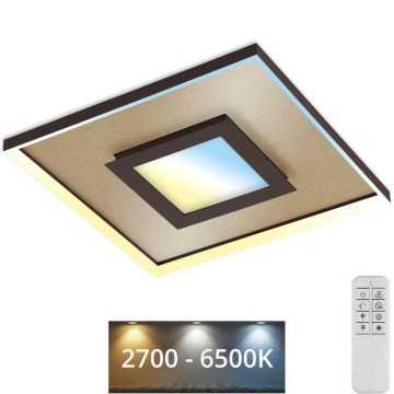 Briloner 3641-017 - LED Aptumšojama griestu lampa FRAME LED/30W/230V 2700-6500K zelta + tālvadības pults