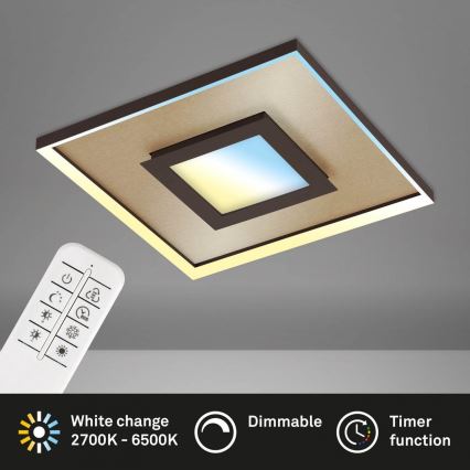 Briloner 3641-017 - LED Aptumšojama griestu lampa FRAME LED/30W/230V 2700-6500K zelta + tālvadības pults