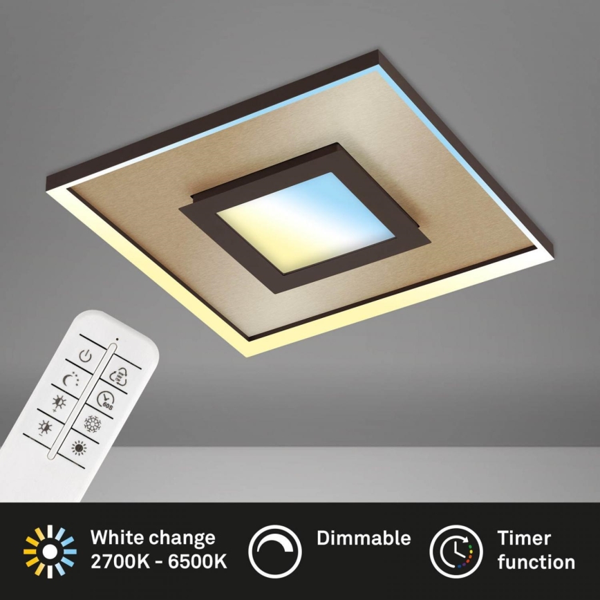 Briloner 3641-017 - LED Aptumšojama griestu lampa FRAME LED/30W/230V 2700-6500K zelta + tālvadības pults