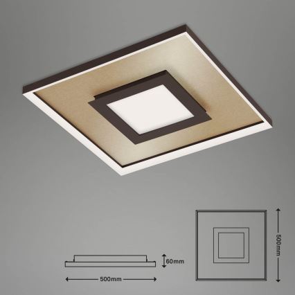 Briloner 3641-017 - LED Aptumšojama griestu lampa FRAME LED/30W/230V 2700-6500K zelta + tālvadības pults