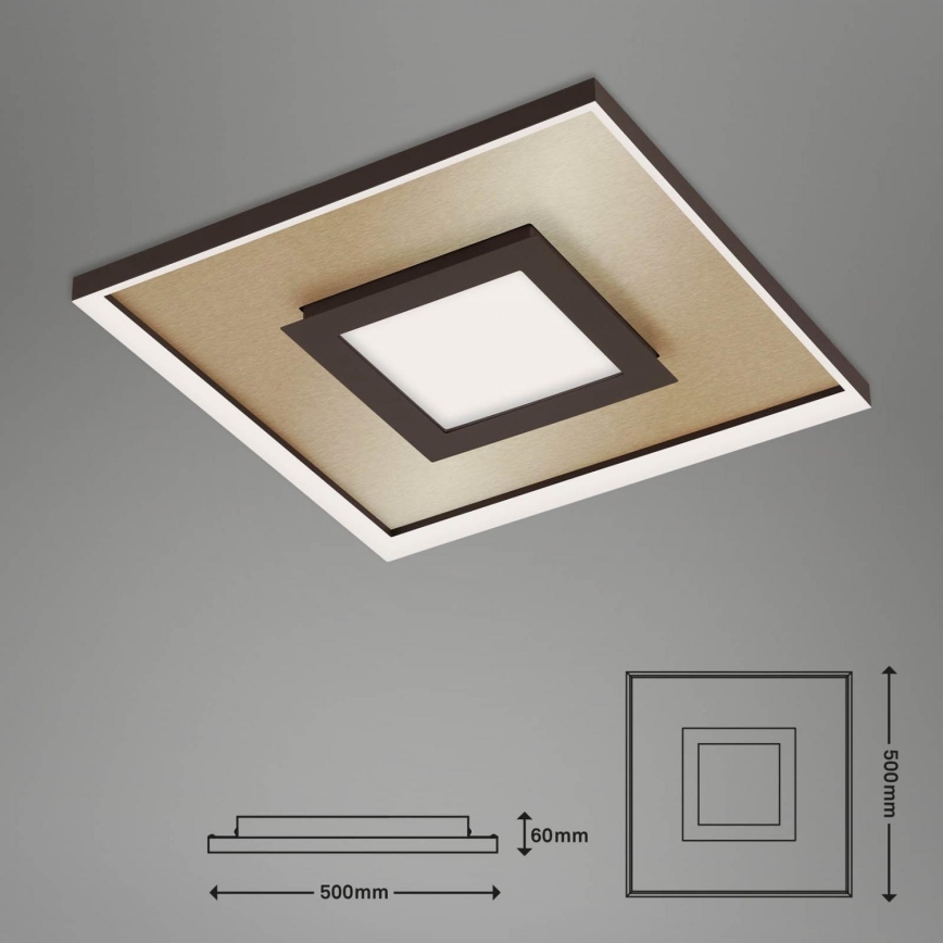 Briloner 3641-017 - LED Aptumšojama griestu lampa FRAME LED/30W/230V 2700-6500K zelta + tālvadības pults