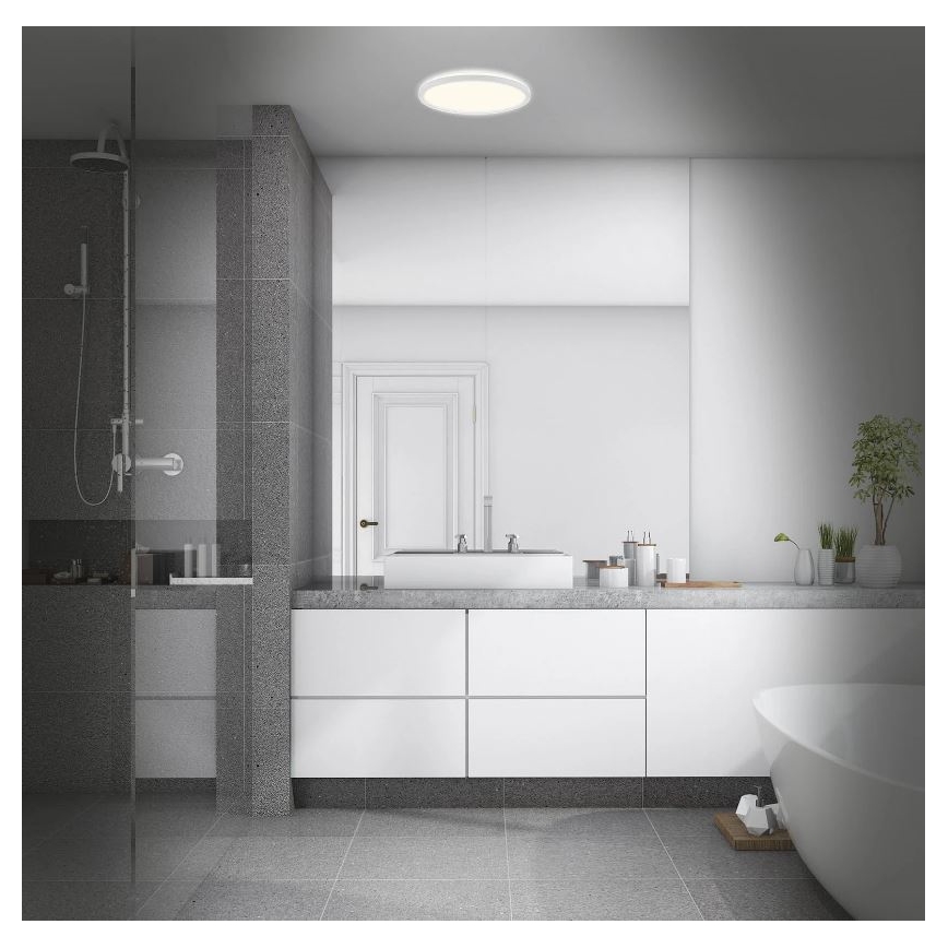 Briloner 3642-416 - LED Vannas istabas griestu lampa SLIM LED/19W/230V IP44 balta