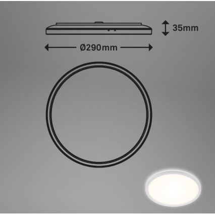 Briloner 3642-416 - LED Vannas istabas griestu lampa SLIM LED/19W/230V IP44 balta