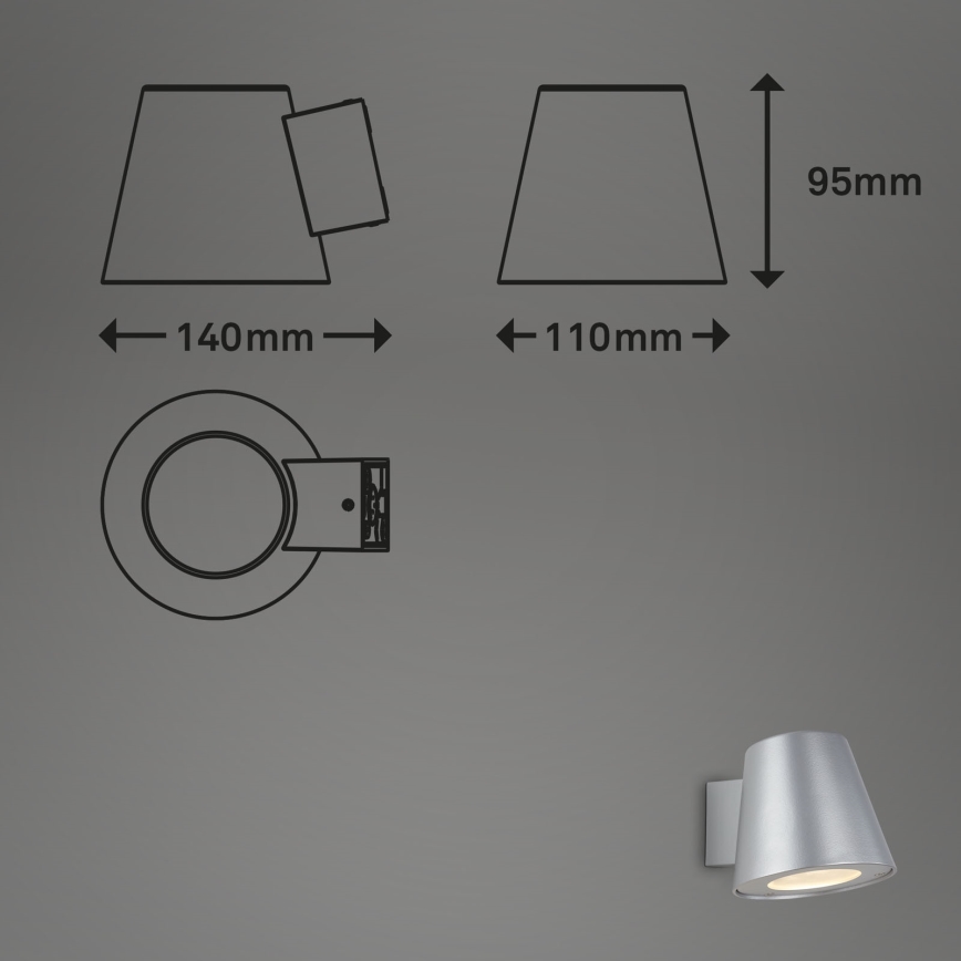 Briloner 3645-014 - LED Āra sienas lampa NEAPEL 1xGU10/4,9W/230V IP44