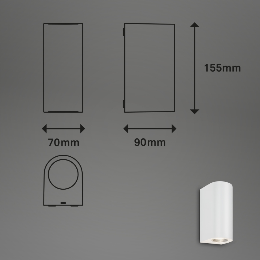 Briloner 3648-026 - LED Āra sienas lampa UP&DOWN 2xGU10/4,7W/230V IP44