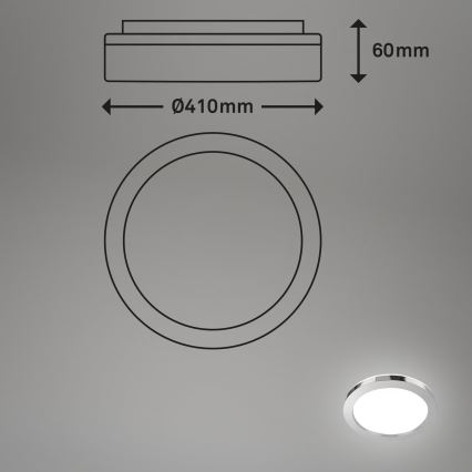 Briloner 3673-018 - LED Vannas istabas griestu lampa SPLASH LED/28W/230V d. 41 cm