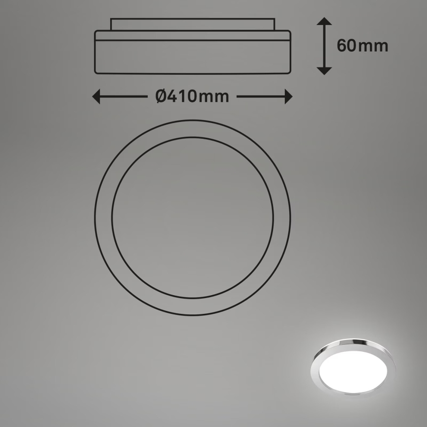 Briloner 3673-018 - LED Vannas istabas griestu lampa SPLASH LED/28W/230V d. 41 cm
