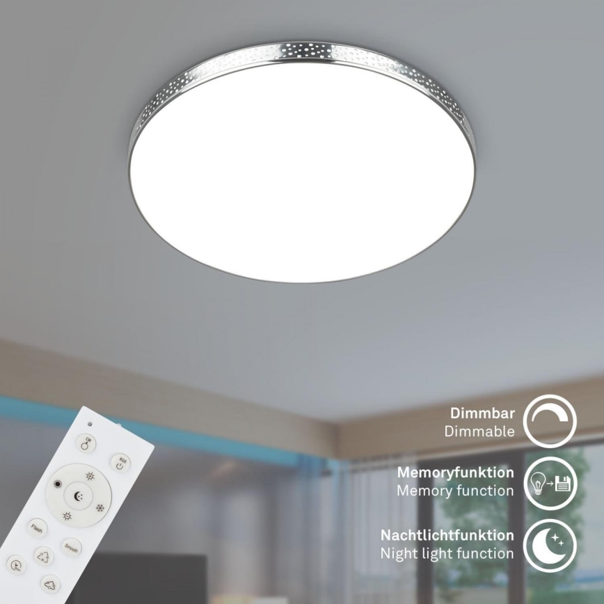 Briloner 3679-018 - LED RGB Aptumšojama vannas istabas griestu lampa MAGA LED/18,5W/230V 3000-6500K d. 35,5 cm + tālvadības pults