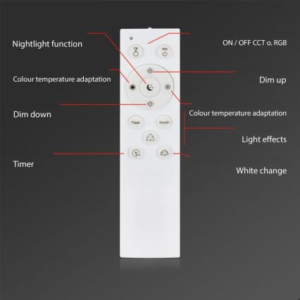 Briloner 3679-018 - LED RGB Aptumšojama vannas istabas griestu lampa MAGA LED/18,5W/230V 3000-6500K d. 35,5 cm + tālvadības pults