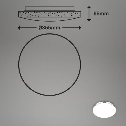 Briloner 3679-018 - LED RGB Aptumšojama vannas istabas griestu lampa MAGA LED/18,5W/230V 3000-6500K d. 35,5 cm + tālvadības pults