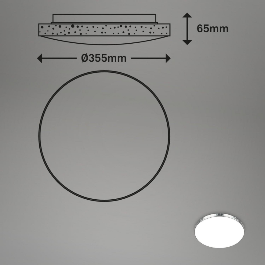 Briloner 3679-018 - LED RGB Aptumšojama vannas istabas griestu lampa MAGA LED/18,5W/230V 3000-6500K d. 35,5 cm + tālvadības pults