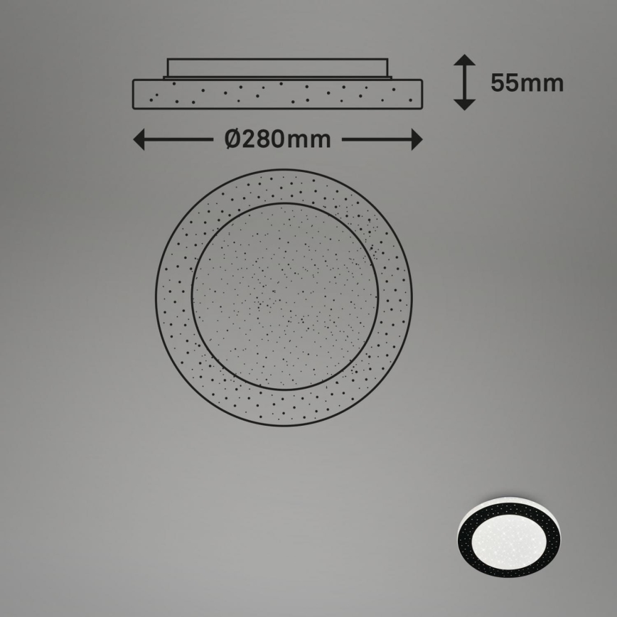 Briloner 3693-015 - LED Vannas istabas griestu lampa LED/15W/230V IP44 4000K d. 28 cm