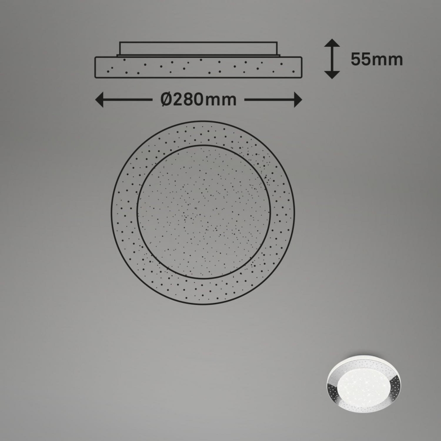 Briloner 3693-018 - LED Vannas istabas griestu lampa LED/15W/230V IP44 4000K d. 28 cm