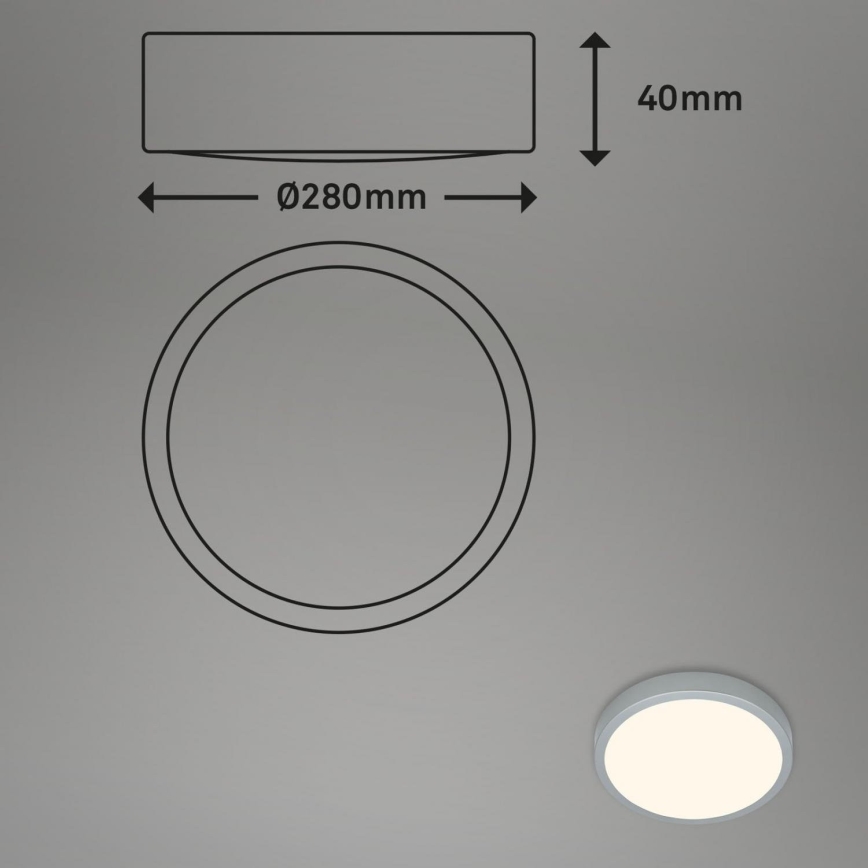 Briloner 3700-014 - LED Griestu lampa RUNA LED/16W/230V 3000K d. 28 cm sudraba