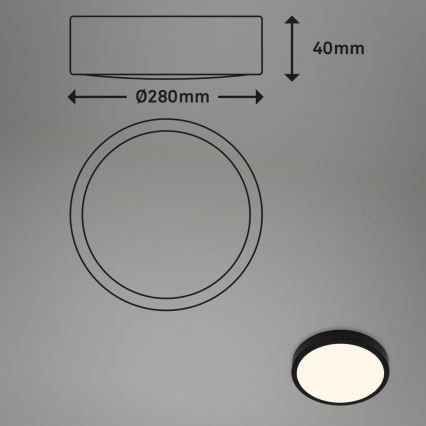 Briloner 3700-015 - LED Griestu lampa RUNA LED/16W/230V 3000K d. 28 cm melna