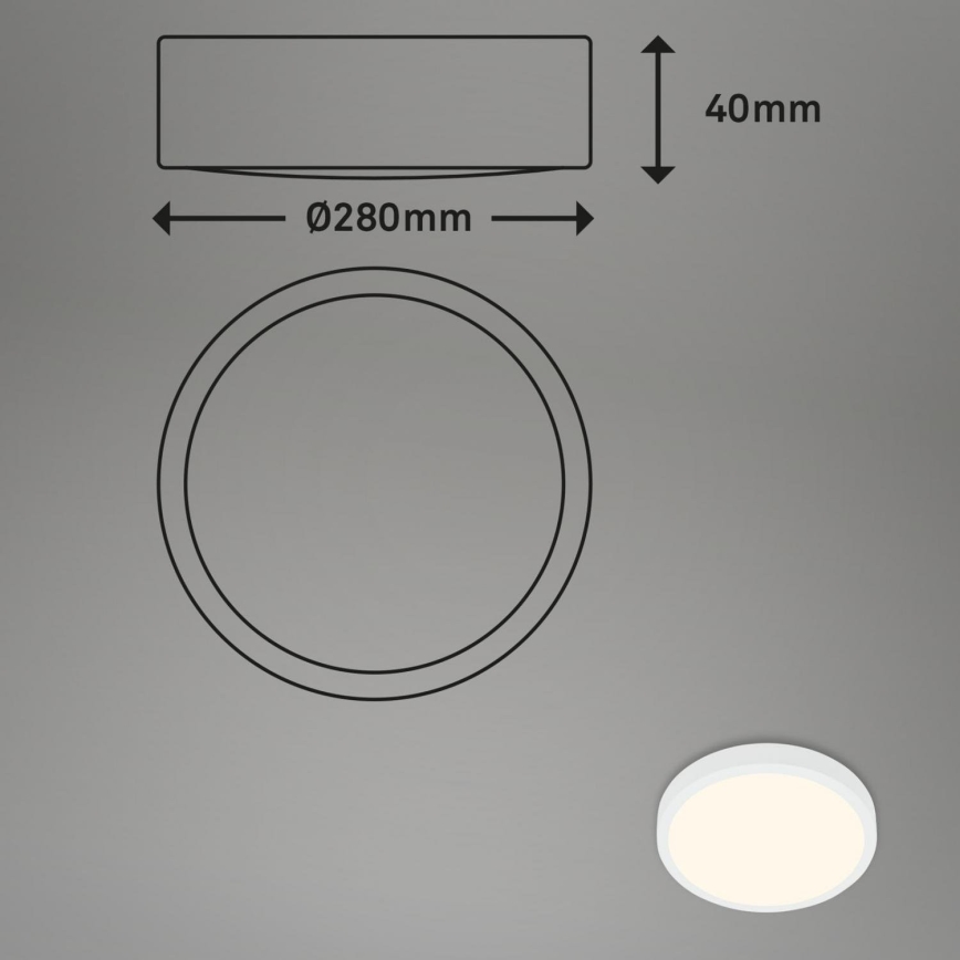 Briloner 3700-016 - LED Griestu lampa RUNA LED/16W/230V 3000K d. 28 cm balta
