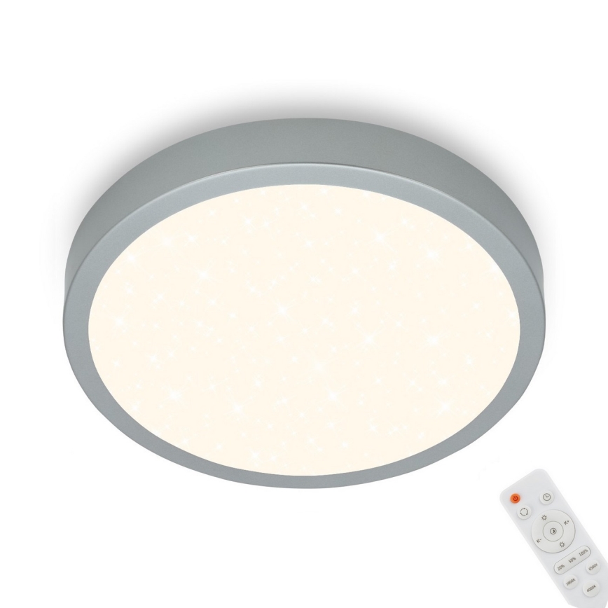 Briloner 3701-014 - LED Aptumšojama griestu lampa RUNA LED/18W/230V 2700-6500K sudraba + tālvadības pults