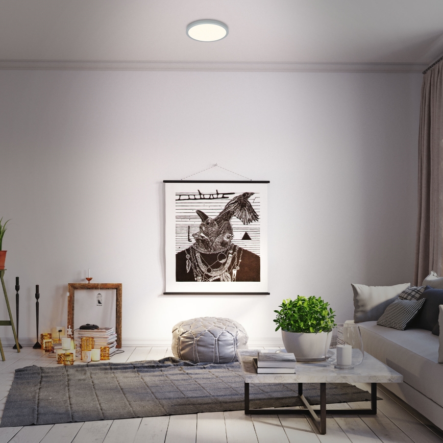Briloner 3701-014 - LED Aptumšojama griestu lampa RUNA LED/18W/230V 2700-6500K sudraba + tālvadības pults