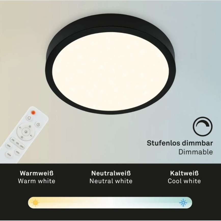 Briloner 3701-015 - LED Aptumšojama griestu lampa RUNA LED/18W/230V 2700-6500K + tālvadības pults