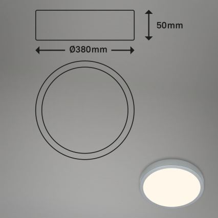 Briloner 3703-014 - LED Griestu lampa RUNA LED/24W/230V 3000K d. 38 cm sudraba