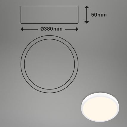 Briloner 3703-016 - LED Griestu lampa RUNA LED/24W/230V 3000K d. 38 cm balta