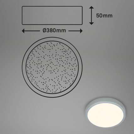 Briloner 3704-014-LED Aptumšojama griestu lampa RUNA LED/22W/230V 2700-6500K sudraba + tālvadības pults