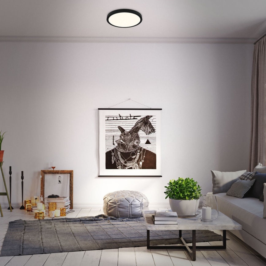 Briloner 3704-015 - LED Aptumšojama griestu lampa RUNA LED/22W/230V 2700-6500K melna + tālvadības pults