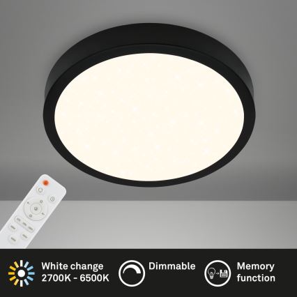 Briloner 3704-015 - LED Aptumšojama griestu lampa RUNA LED/22W/230V 2700-6500K melna + tālvadības pults